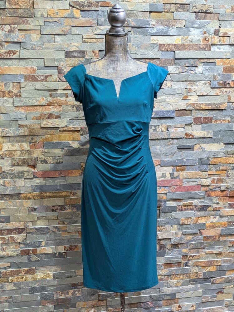 X by Xscape Emerald Green Bodycon Dress, Size 13/14
