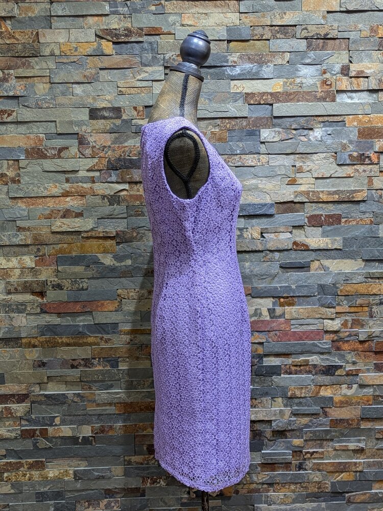 Adrianna Papell Lilac Floral Lace Party Dress, Size 6