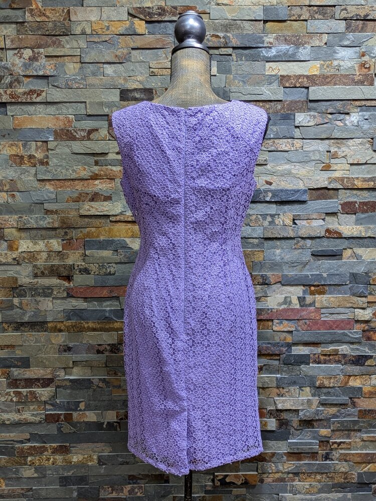 Adrianna Papell Lilac Floral Lace Party Dress, Size 6