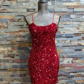 Velvi Inferno Red Sequin Dress,