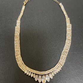 Wona Trading CZ Marquise Accented Necklace