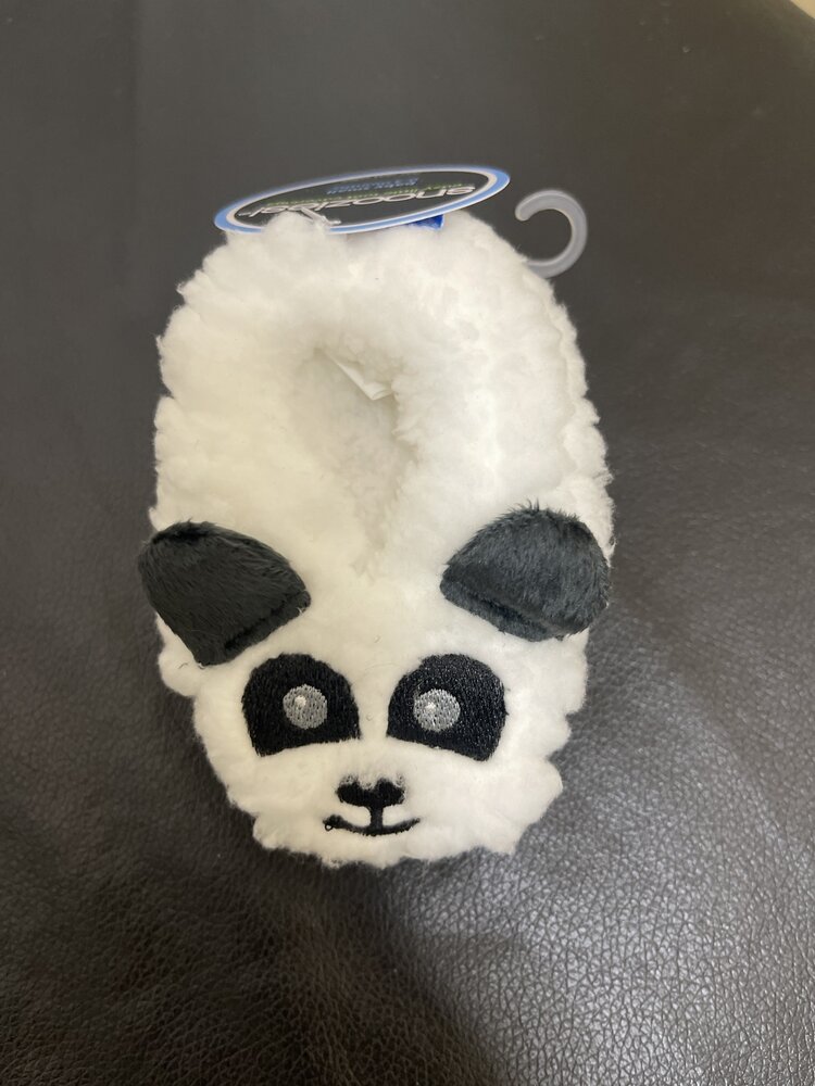 White & Black Panda Baby Slippers