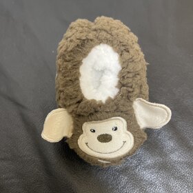 Brown Monkey Baby Slippers