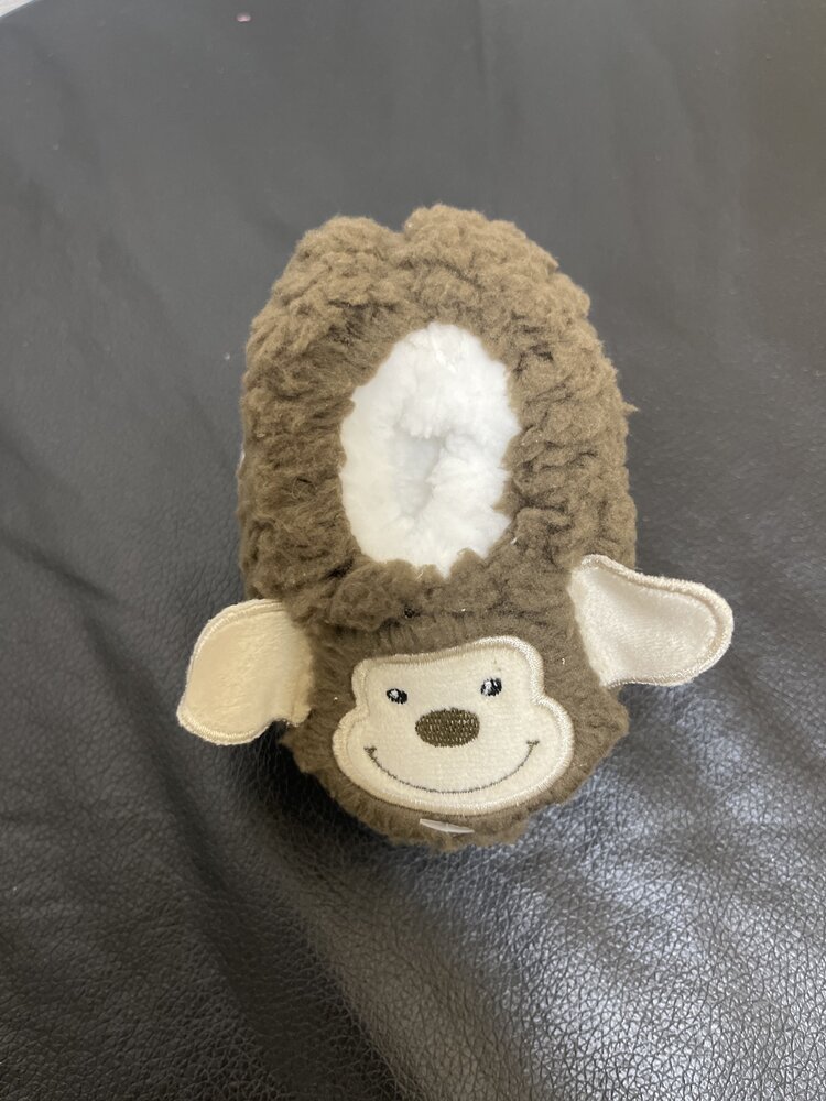 Brown Monkey Baby Slippers