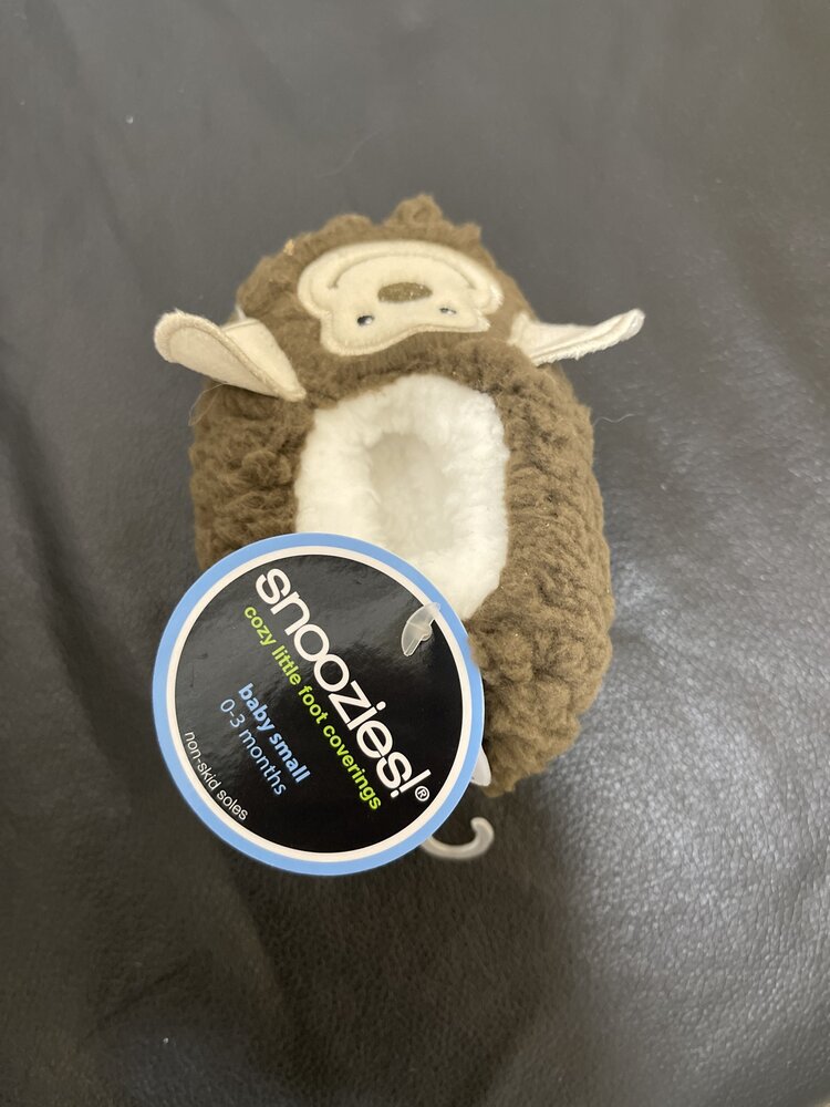 Brown Monkey Baby Slippers