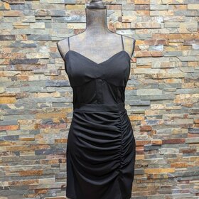 Emerald Sundae Black Bustier Ruched Mini Dress, Size XXL