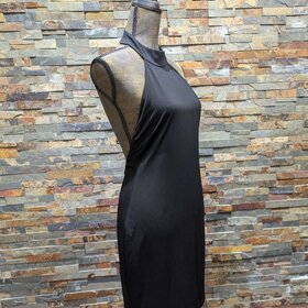 B Darlin Black High Neck + Open Back Dress, Size XL
