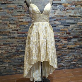 Trixxi Yellow Floral High-Low Dress, Size 1