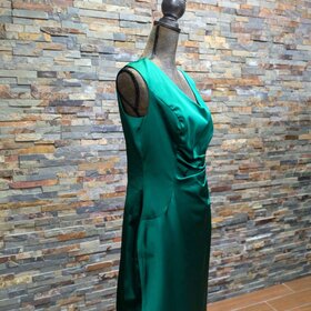 Ralph Lauren Emerald Green V-Neck Sheath Dress, Size 14