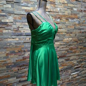 City Studio Lime Green Satin Dress, Size 13