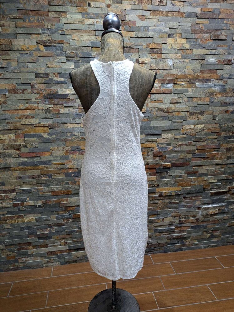 Trixxi White Lace Halter Bodycon Dress, Size 11