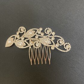 Christina Collection Rose Gold + Rhinestone Hair Comb