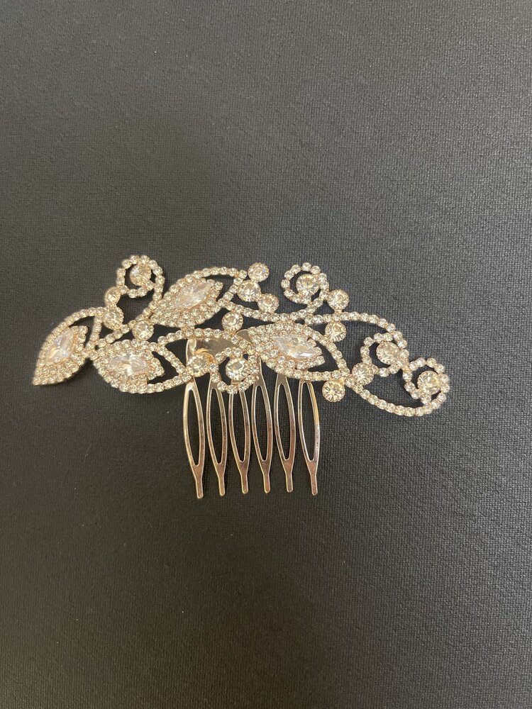 Christina Collection Rose Gold + Rhinestone Hair Comb