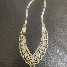 Wona Trading Gold Rhinestone Valerie Looped Necklace