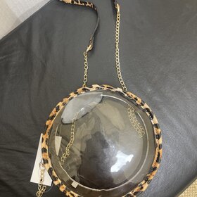 Clear Crossbody with Animal Print Trim Handbag