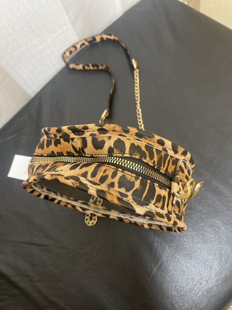 Clear Crossbody with Animal Print Trim Handbag