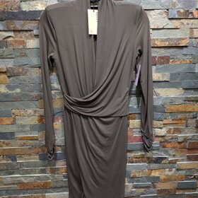 Bailey 44 Olive Green Deep-V Bodycon Dress, Size S