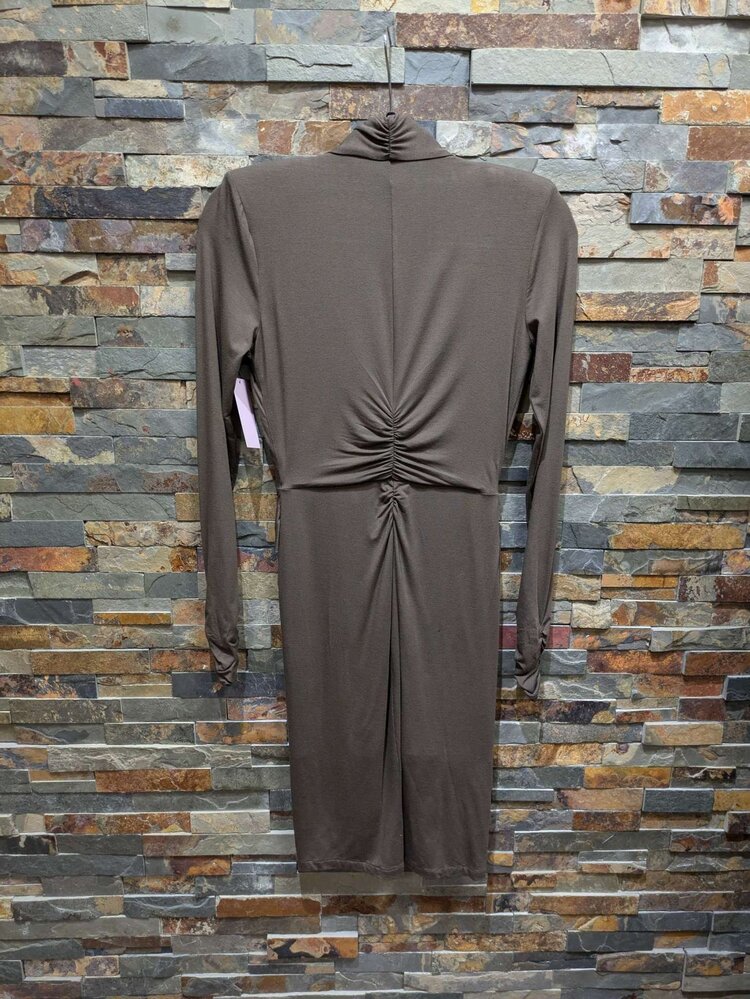 Bailey 44 Olive Green Deep-V Bodycon Dress, Size S