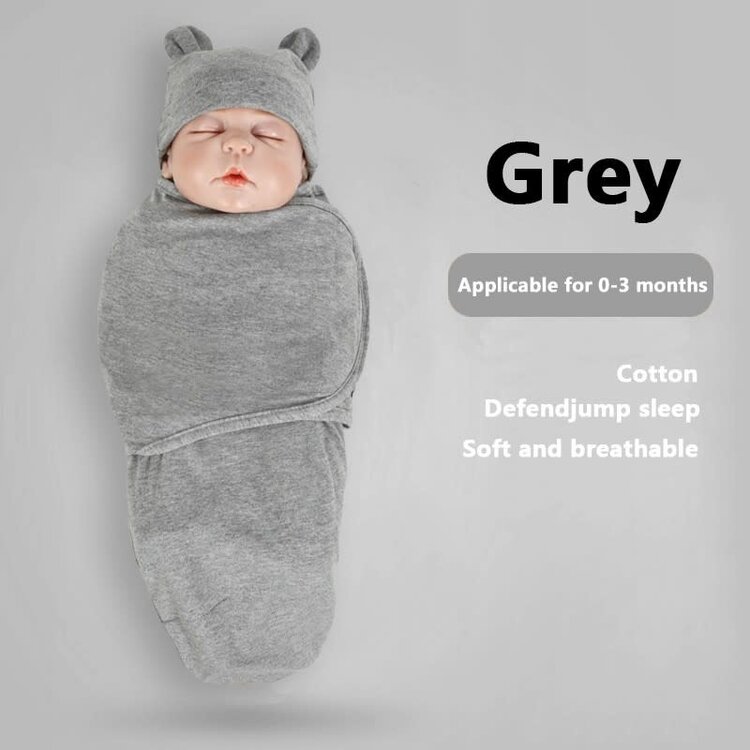 Gray Swaddler and Cap