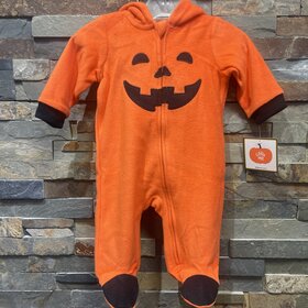 Orange Fleece Pumpkin Footie