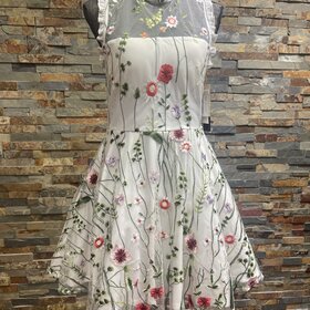 City Studio White Floral Mini Fit & Flare Dress, Size 11