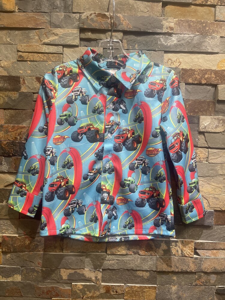 Blue w/ Multi colors Blaze Monster Truck Shirt