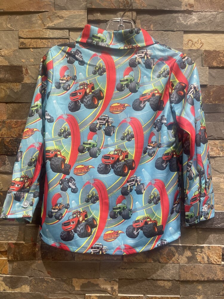 Blue w/ Multi colors Blaze Monster Truck Shirt