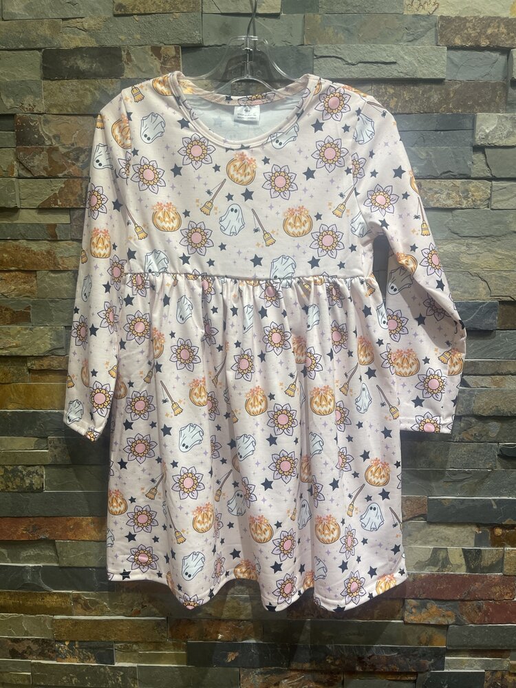 Pink Halloween Print Dress