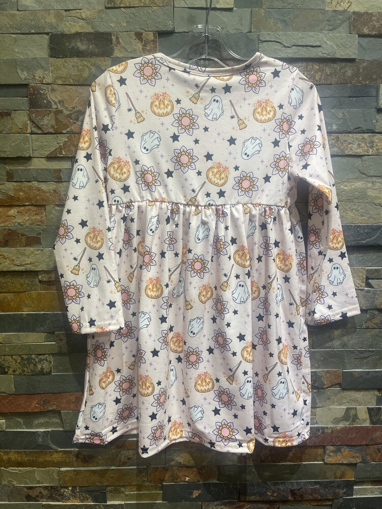 Pink Halloween Print Dress