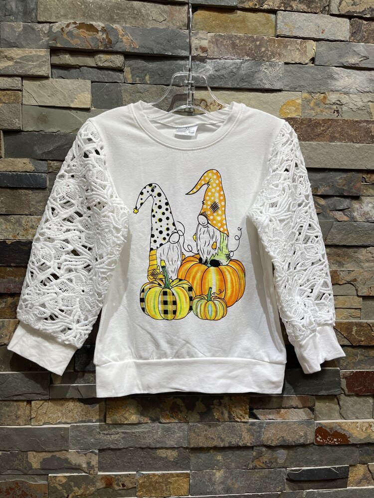 White Gnome Pumpkin w/ Lace Sleeves