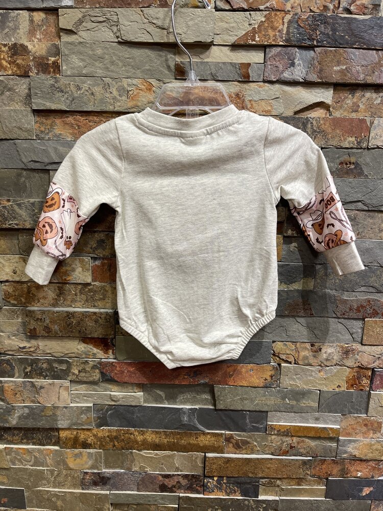 Heather Gray Onesie w/ Howdy Ghouls