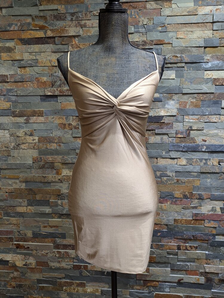 Caramel Knotted Bodycon Dress