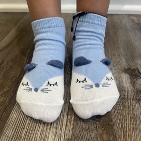 Blue Sleepy Cat Kid Socks