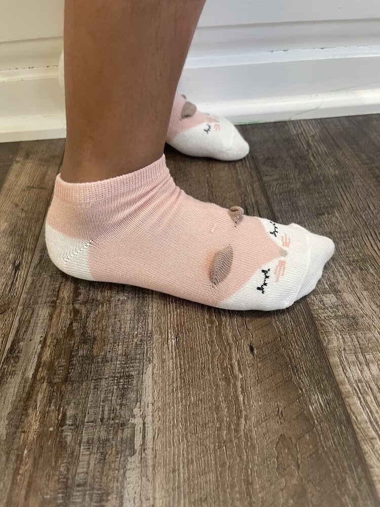 Pink Sleepy Cat Kid Socks