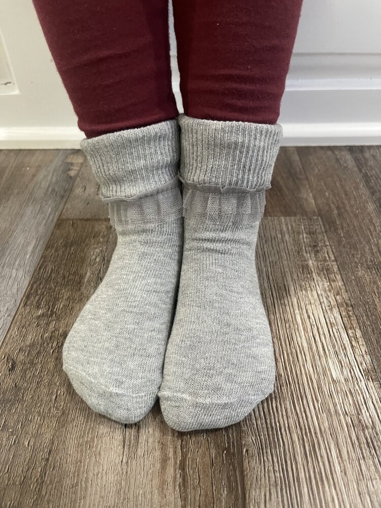Gray Kid Tutu Dress Socks