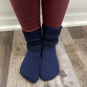 Navy Kid Tutu Dress Socks