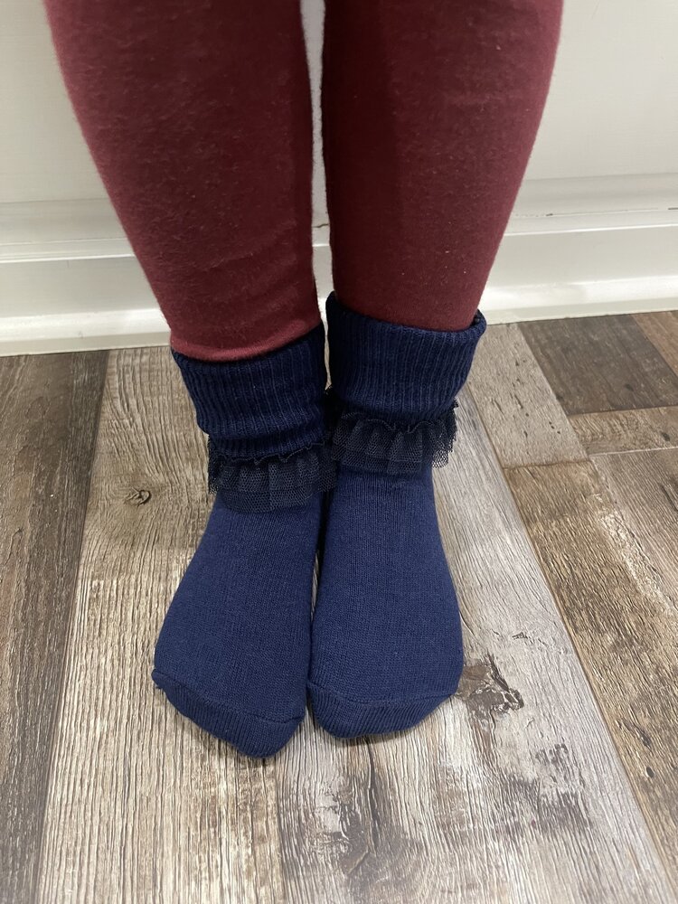 Navy Kid Tutu Dress Socks
