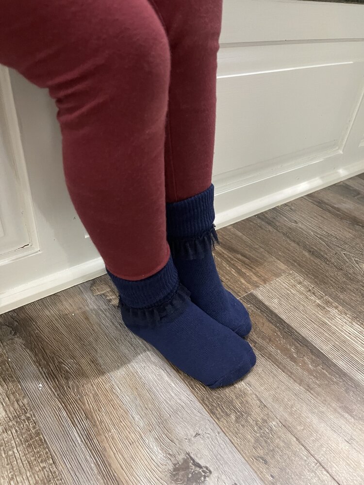 Navy Kid Tutu Dress Socks