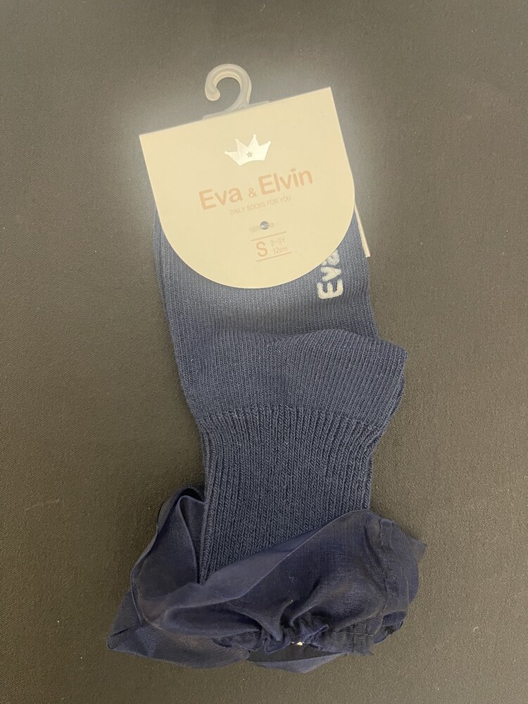 Navy Kid Tulle Dress Socks