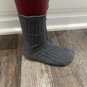 Charcoal Gray Classic Ruffle Shasha Kid Socks