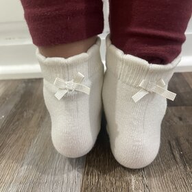 Ivory Kid Ribbon Socks Size