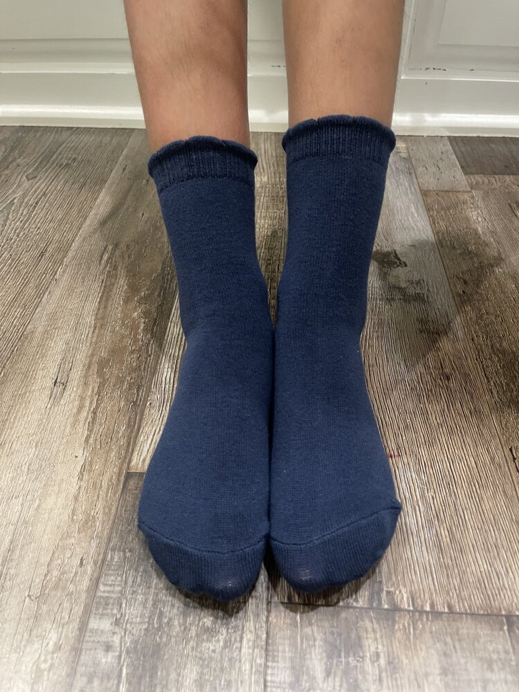 Navy Kid Ribbon Socks