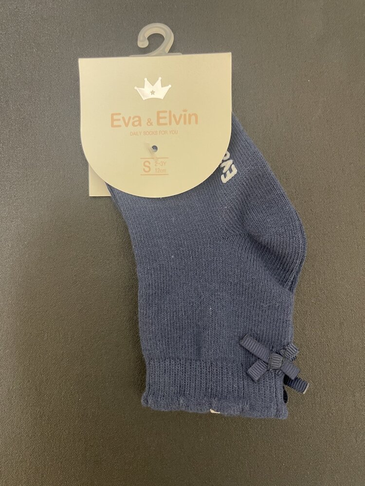 Navy Kid Ribbon Socks