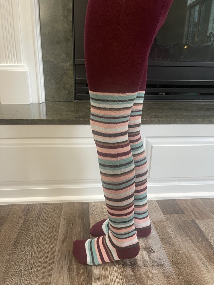 Purple Pink Stripe Kid Tights