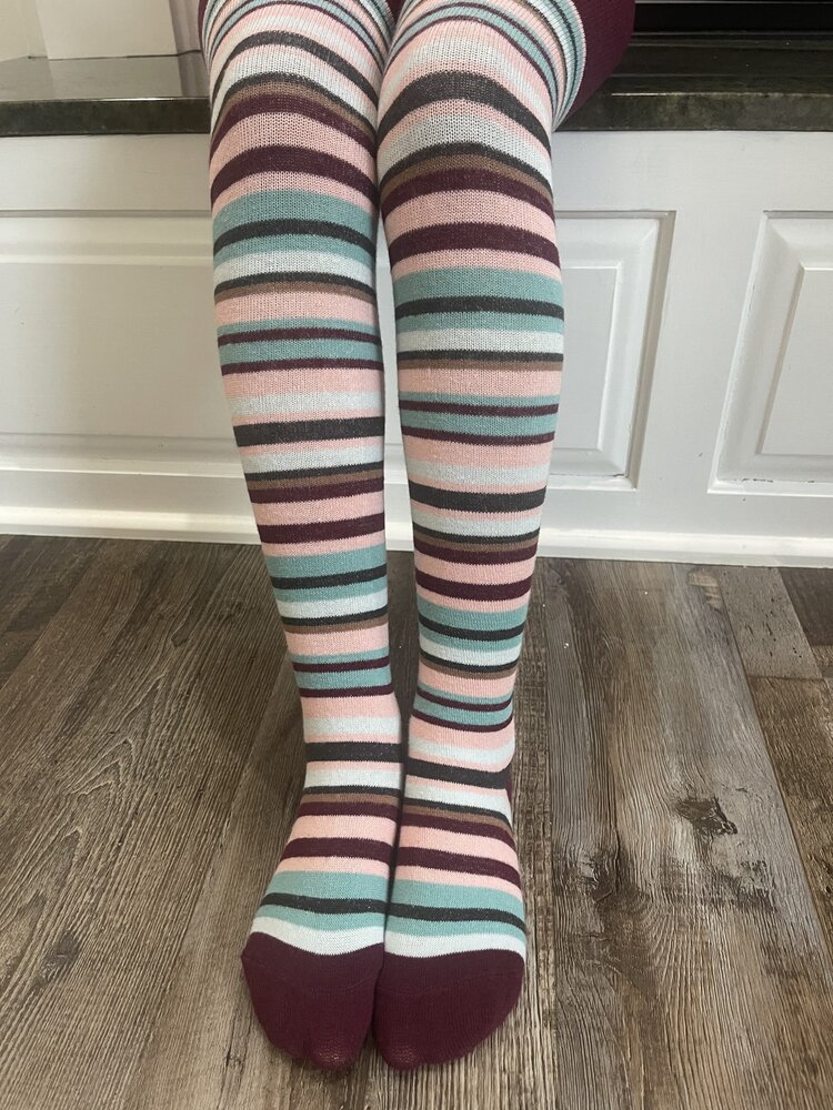 Purple Pink Stripe Kid Tights