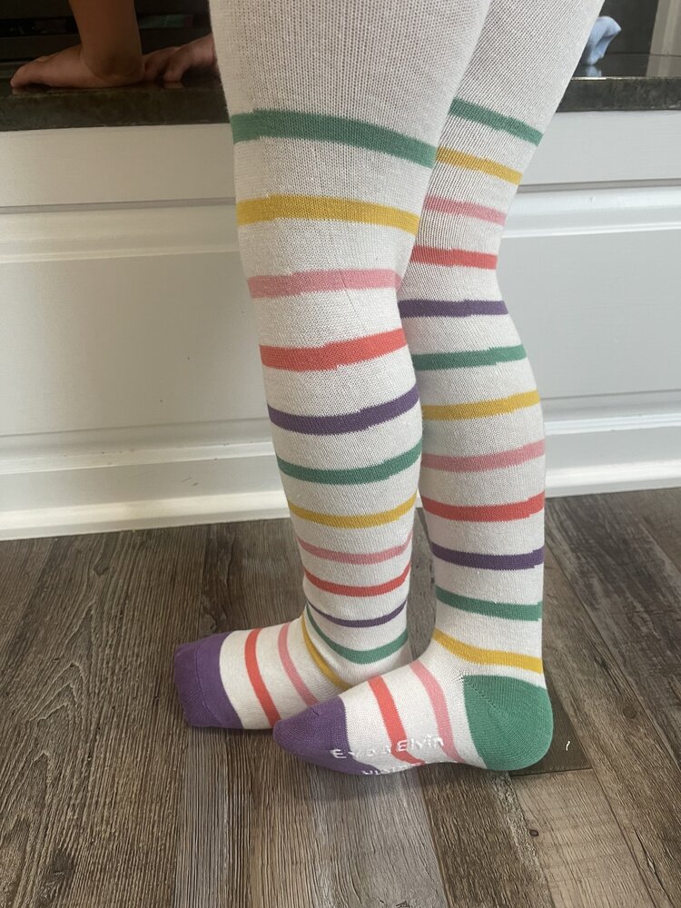 White Stripe Taffy Kid Tights