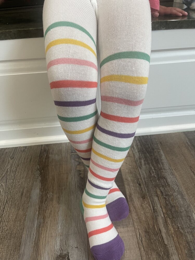 White Stripe Taffy Kid Tights