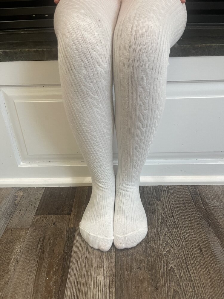 Ivory Beary Heart Kid Tights