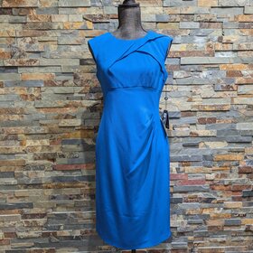 Adrianna Papell Deep Blue Cross Sheath Dress, Size 8
