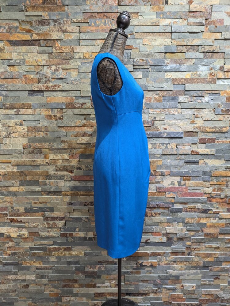 Adrianna Papell Deep Blue Cross Sheath Dress, Size 8